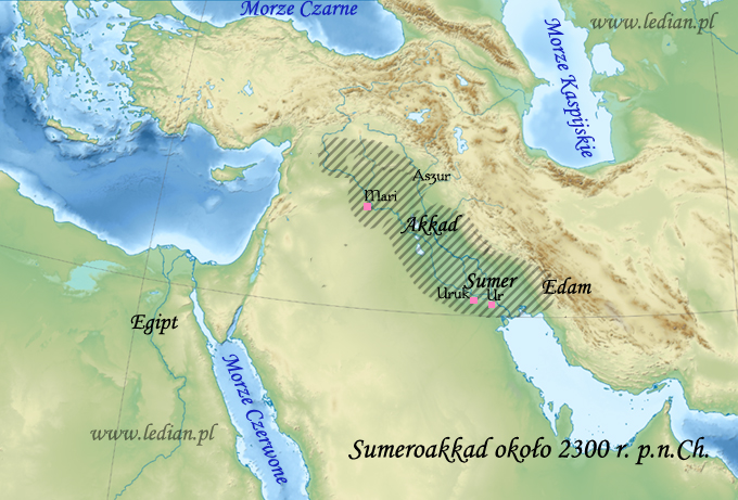 Mapa starożytnego Sumeroakkadu